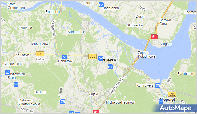mapa Wieliszew, Wieliszew na mapie Targeo