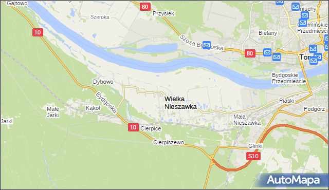 mapa Wielka Nieszawka, Wielka Nieszawka na mapie Targeo