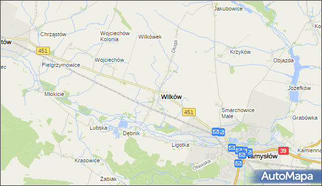 mapa Wilków powiat namysłowski, Wilków powiat namysłowski na mapie Targeo