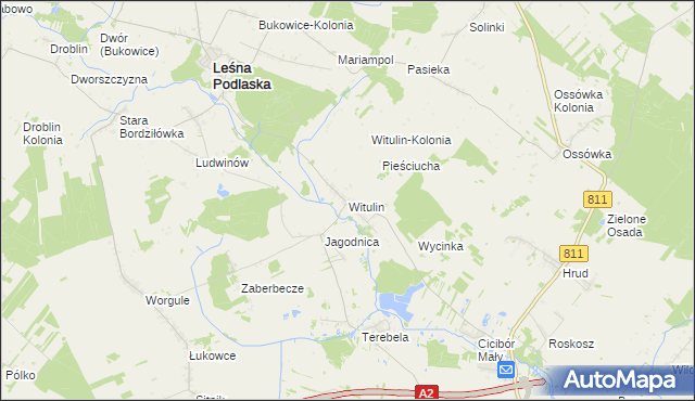 mapa Witulin, Witulin na mapie Targeo