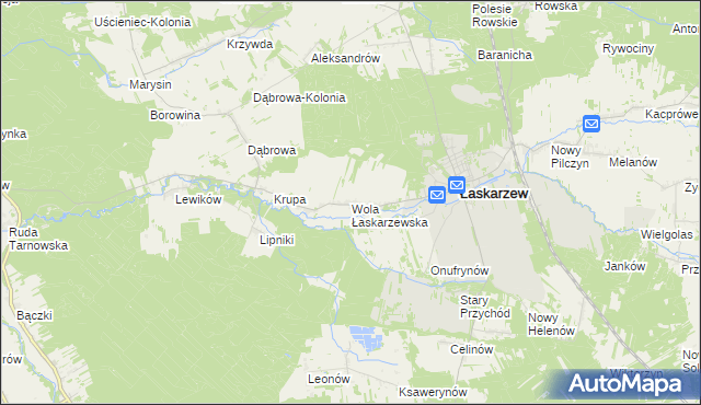 mapa Wola Łaskarzewska, Wola Łaskarzewska na mapie Targeo