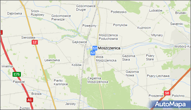 mapa Wola Moszczenicka, Wola Moszczenicka na mapie Targeo