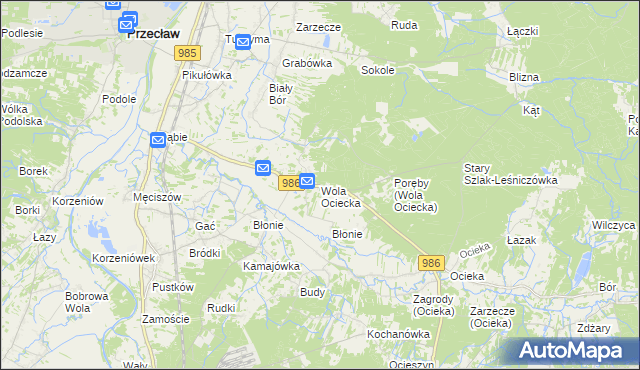 mapa Wola Ociecka, Wola Ociecka na mapie Targeo