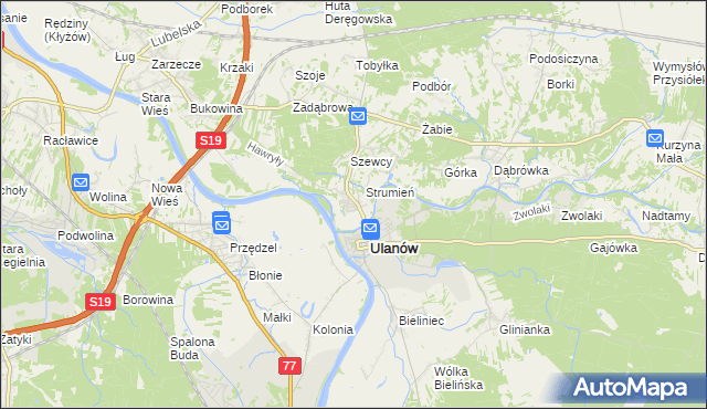 mapa Wólka Tanewska, Wólka Tanewska na mapie Targeo