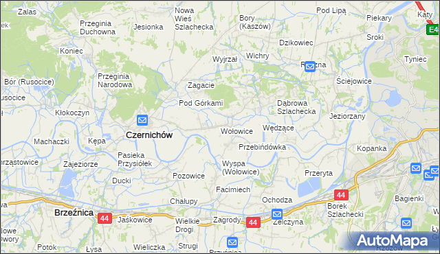 mapa Wołowice, Wołowice na mapie Targeo