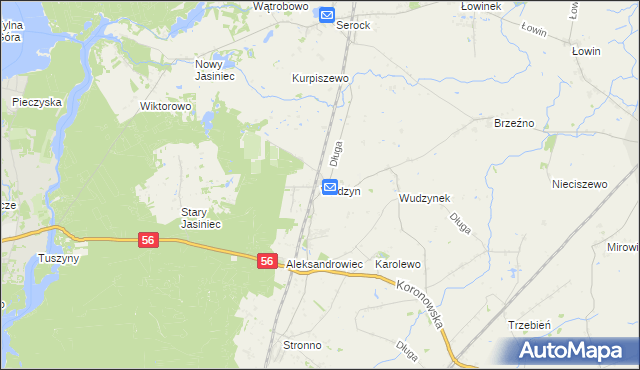 mapa Wudzyn, Wudzyn na mapie Targeo