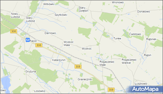 mapa Wyskoć, Wyskoć na mapie Targeo