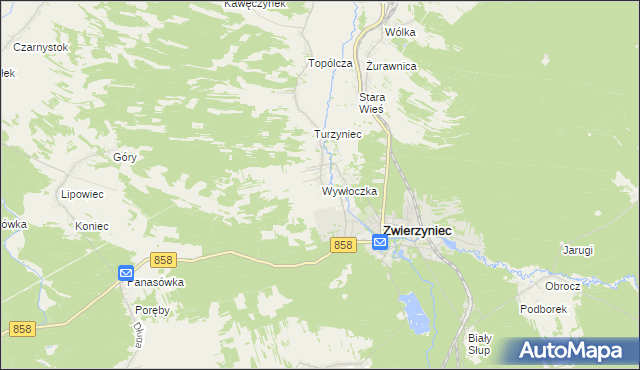 mapa Wywłoczka, Wywłoczka na mapie Targeo