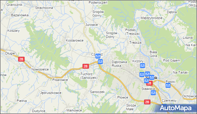 mapa Zabłotce gmina Sanok, Zabłotce gmina Sanok na mapie Targeo