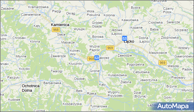 mapa Zabrzeż, Zabrzeż na mapie Targeo