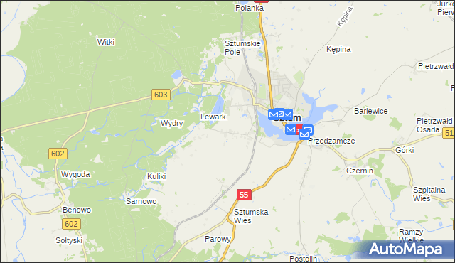 mapa Zajezierze gmina Sztum, Zajezierze gmina Sztum na mapie Targeo