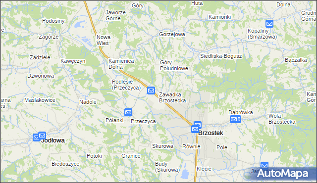 mapa Zawadka Brzostecka, Zawadka Brzostecka na mapie Targeo
