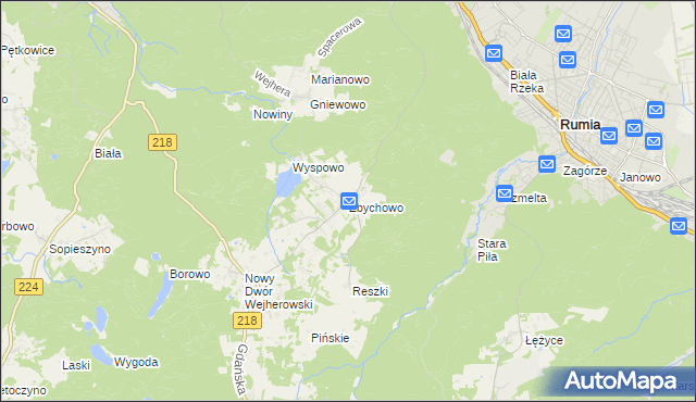 mapa Zbychowo, Zbychowo na mapie Targeo