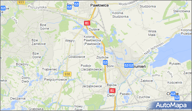 mapa Zbytków, Zbytków na mapie Targeo