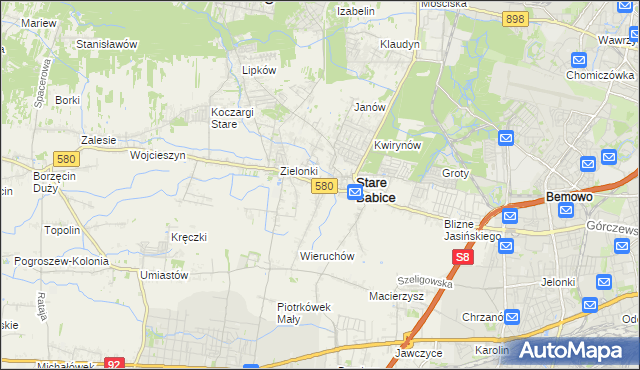 mapa Zielonki-Parcela, Zielonki-Parcela na mapie Targeo