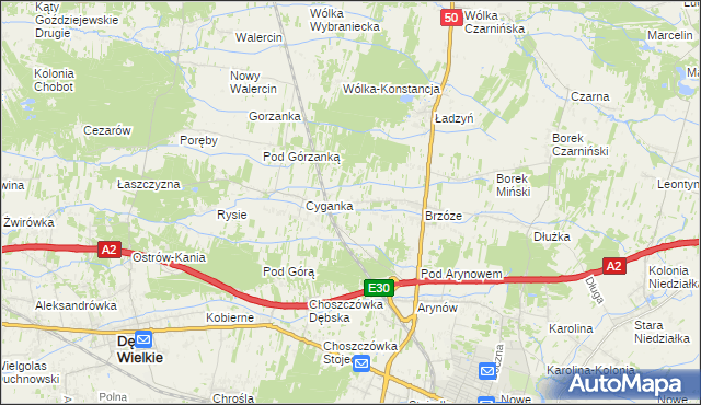 mapa Żuków gmina Mińsk Mazowiecki, Żuków gmina Mińsk Mazowiecki na mapie Targeo