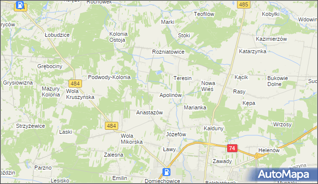 mapa Apolinów, Apolinów na mapie Targeo