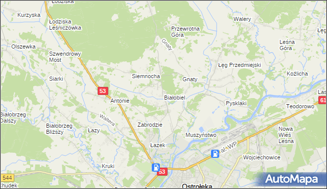 mapa Białobiel, Białobiel na mapie Targeo