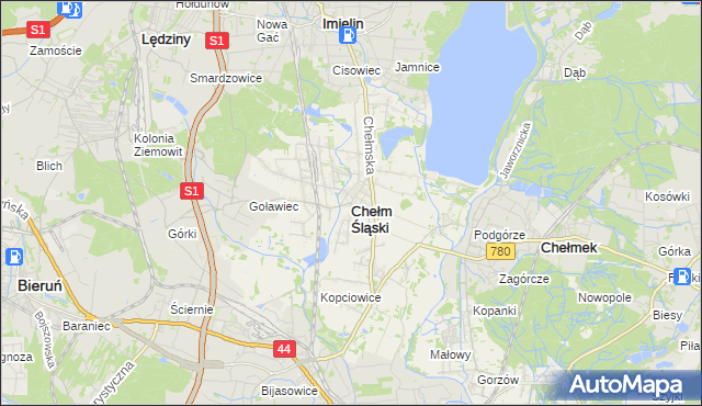 mapa Chełm Śląski, Chełm Śląski na mapie Targeo