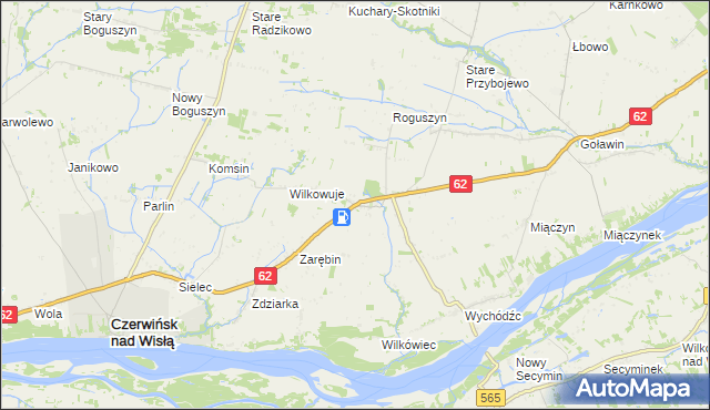 mapa Chociszewo gmina Czerwińsk nad Wisłą, Chociszewo gmina Czerwińsk nad Wisłą na mapie Targeo