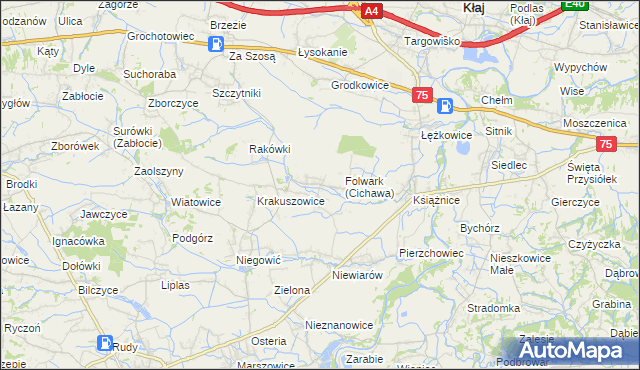 mapa Cichawa, Cichawa na mapie Targeo