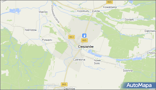 mapa Cieszanów, Cieszanów na mapie Targeo
