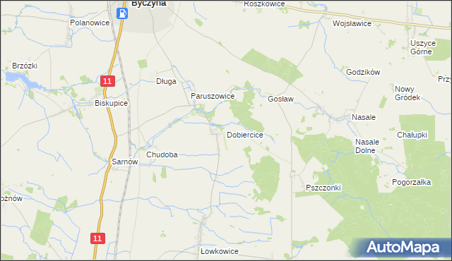 mapa Dobiercice, Dobiercice na mapie Targeo