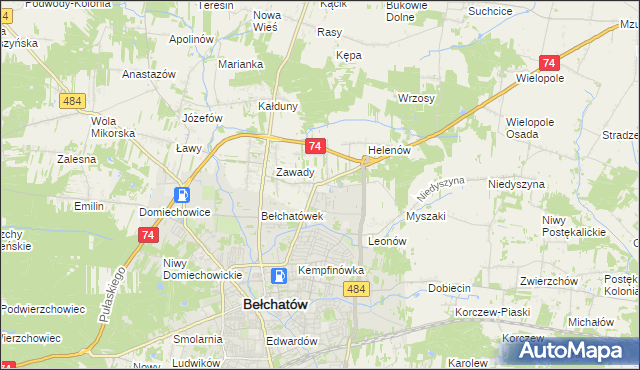 mapa Dobrzelów, Dobrzelów na mapie Targeo