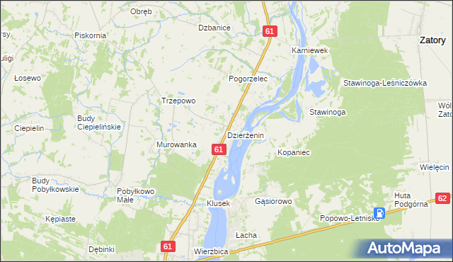 mapa Dzierżenin, Dzierżenin na mapie Targeo