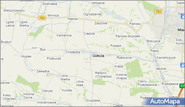 mapa Gołcza, Gołcza na mapie Targeo