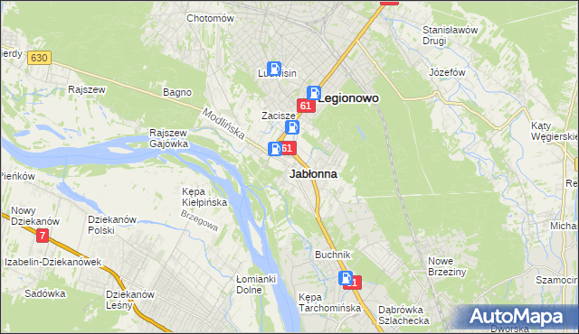 mapa Jabłonna powiat legionowski, Jabłonna powiat legionowski na mapie Targeo