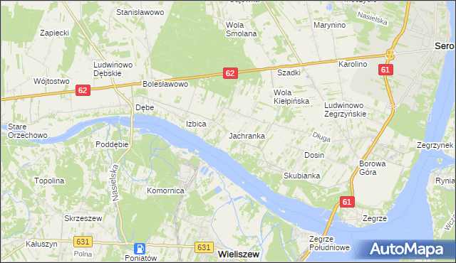 mapa Jachranka, Jachranka na mapie Targeo