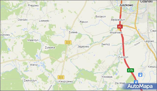 mapa Jagatowo, Jagatowo na mapie Targeo