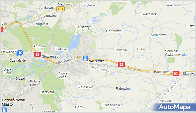 mapa Jasin gmina Swarzędz, Jasin gmina Swarzędz na mapie Targeo