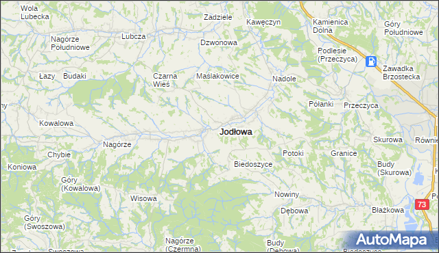 mapa Jodłowa, Jodłowa na mapie Targeo