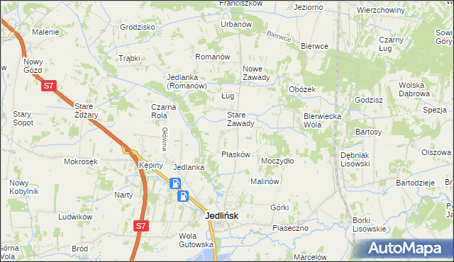 mapa Józefów gmina Jedlińsk, Józefów gmina Jedlińsk na mapie Targeo