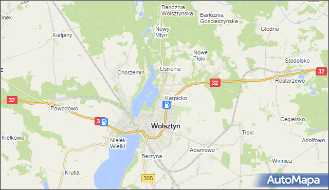 mapa Karpicko, Karpicko na mapie Targeo