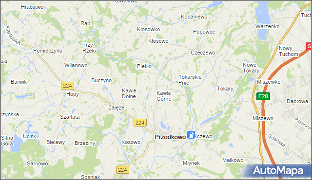 mapa Kawle Górne, Kawle Górne na mapie Targeo
