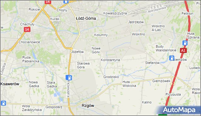 mapa Konstantyna, Konstantyna na mapie Targeo