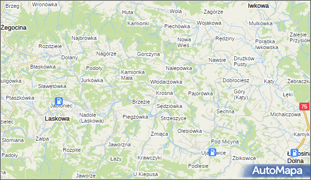 mapa Krosna, Krosna na mapie Targeo