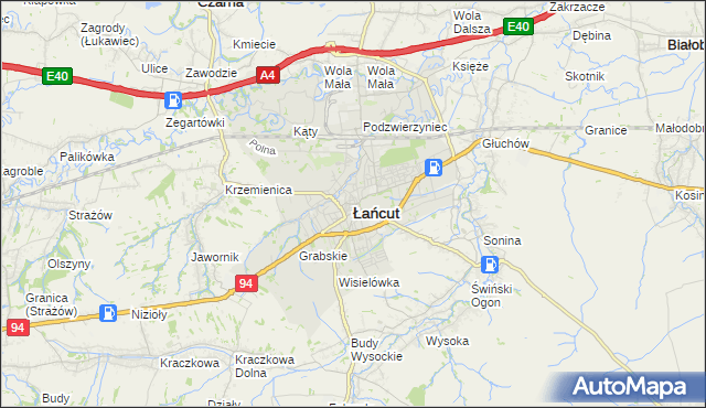 mapa Łańcut, Łańcut na mapie Targeo
