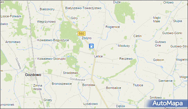 mapa Lelice, Lelice na mapie Targeo