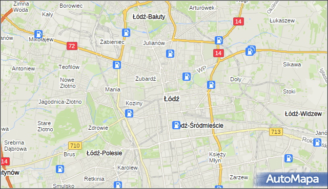 mapa Łodzi, Łódź na mapie Targeo