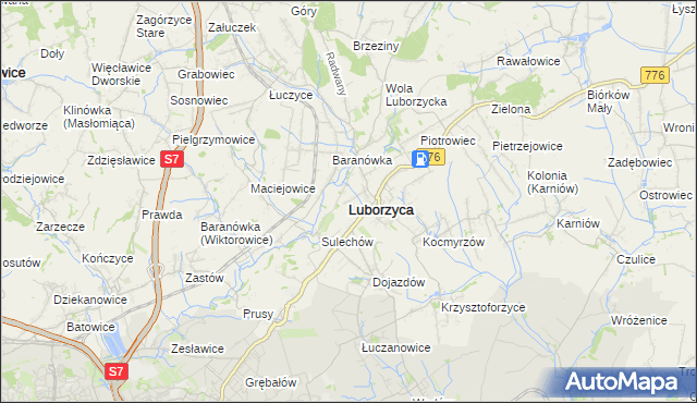 mapa Luborzyca, Luborzyca na mapie Targeo