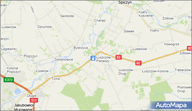 mapa Łuszczów Pierwszy, Łuszczów Pierwszy na mapie Targeo