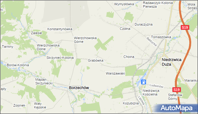 mapa Majdan Borzechowski, Majdan Borzechowski na mapie Targeo