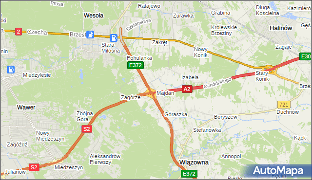 mapa Majdan gmina Wiązowna, Majdan gmina Wiązowna na mapie Targeo