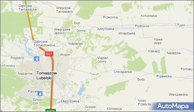 mapa Majdan Górny, Majdan Górny na mapie Targeo