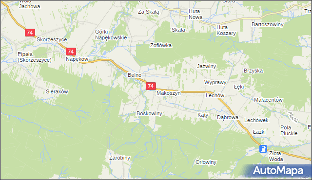 mapa Makoszyn, Makoszyn na mapie Targeo