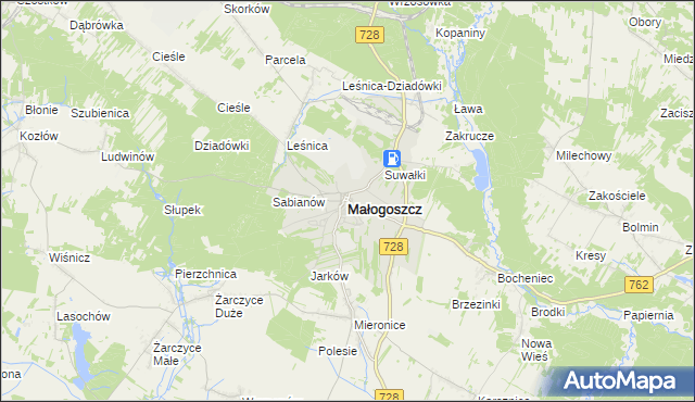 mapa Małogoszcz, Małogoszcz na mapie Targeo